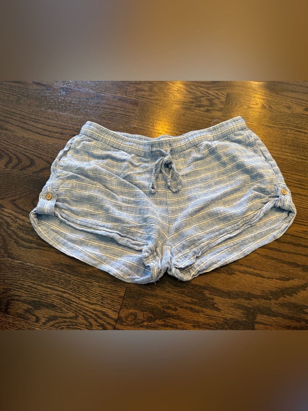 SO Light Blue Striped High-Waist Women’s Shorts